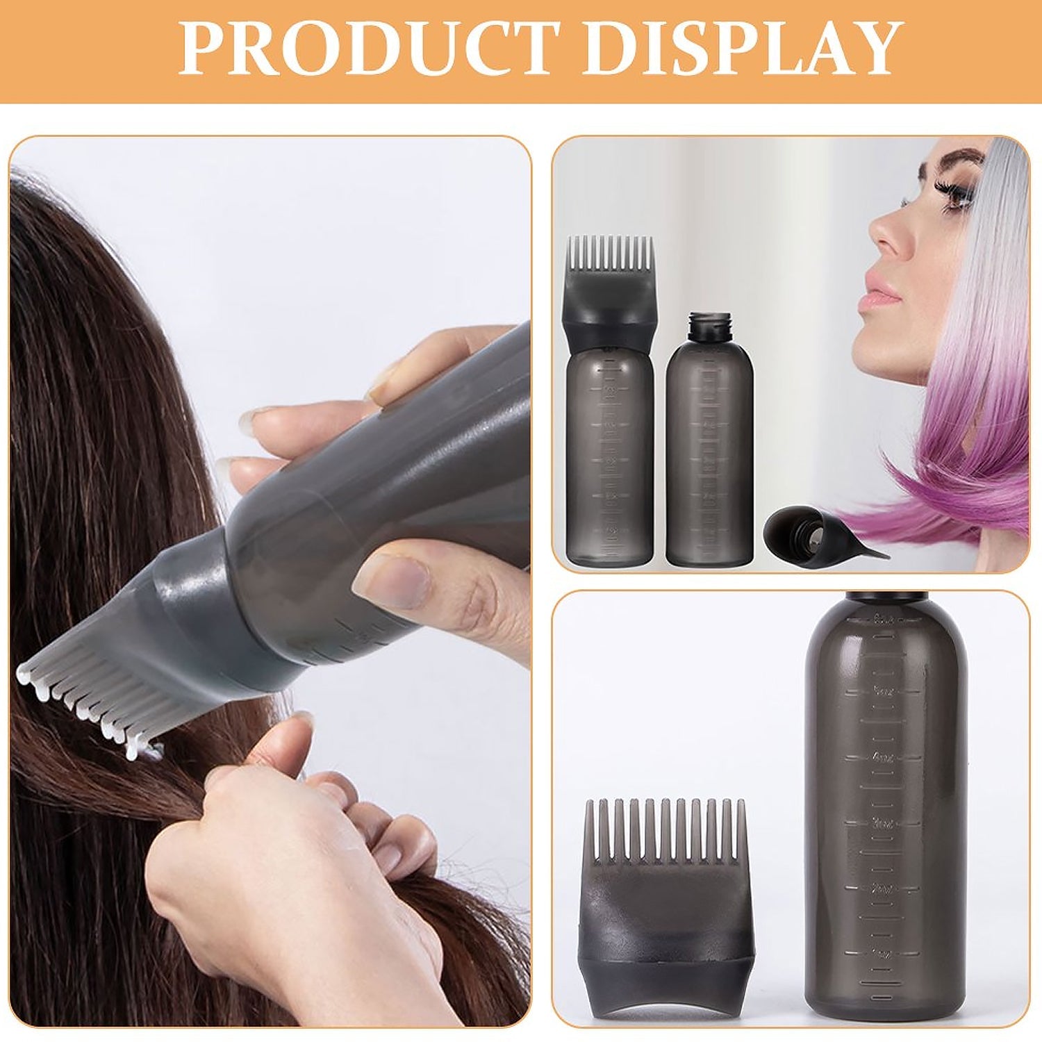Comb Applicator Bottle, Hair Oil Applicator Bottle for Hair Dye Bottle Applicator Brush with Graduated Scale, Professional Brush Applicator Comb Hairdressing Coloring Styling Tool (1 Pc), Hair accessories Comb Applicator Bottle, Hair Oil Applicator Bottle for Hair Dye Bottle Applicator Brush with Graduated Scale, Professional Brush Applicator Comb Hairdressing Coloring Styling Tool (1 Pc), Hair accessories